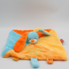 Doudou plat lapin bleu orange vert Funny Farmer NATTOU