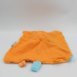 Doudou plat lapin bleu orange vert Funny Farmer NATTOU