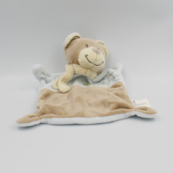 Doudou plat ours beige bleu NICOTOY