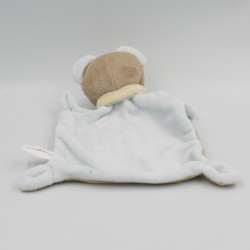 Doudou plat ours beige bleu NICOTOY