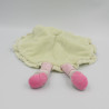 Doudou plat rond vache verte rose NICOTOY
