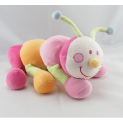 Doudou plat hippopotame rose vert orange chenille KIABI