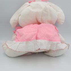 Peluche Puffalump chien rose robe fleurs Kiss me