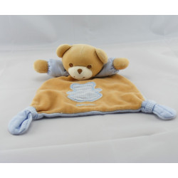 Doudou plat ours beige bleu vichy TAKINOU NEUF