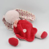 Doudou lapin rose fleurs oiseau mouchoir TEX BABY