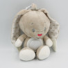 Doudou veilleuse lapin beige blanc noeuds AUCHAN BABY