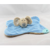 Doudou plat dentition lapin vert bleu TIAMO COLLECTION