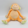 Doudou singe orange vert BENGY