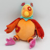 Doudou musical oiseau chouette orange rouge bleu vert Dragobert MOULIN ROTY