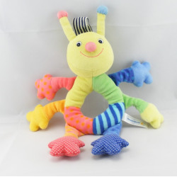 Doudou plat  insecte abeille multicolore BABYSUN 