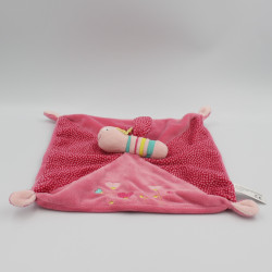 Doudou plat papillon rose...