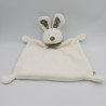 Doudou plat lapin blanc bandanas beige NICOTOY