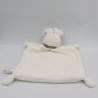 Doudou plat lapin blanc bandanas beige NICOTOY