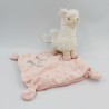 Doudou peluche lama blanc rose vert jaune mauve mouchoir TEX