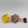 Doudou poupée blonde bleu beige pois Iris la Malice MOULIN ROTY