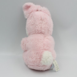 Doudou peluche lapin rose blanc rayé TARTINE ET CHOCOLAT