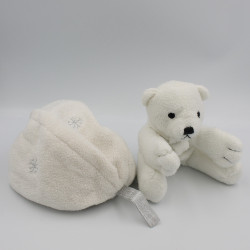Doudou ours polaire blanc avec sac YVES ROCHER