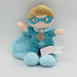 Doudou et Compagnie poupée super héros bleu cape