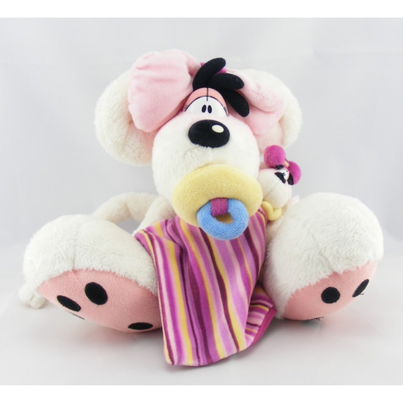 Doudou souris bleu Diddlina avec tétine et doudou DIDDL