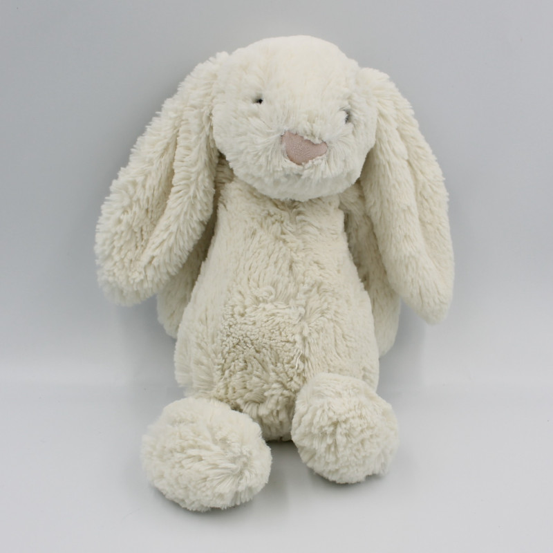 Doudou peluche lapin blanc nez rose JELLYCAT