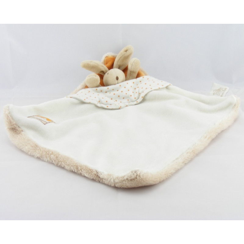 Doudou plat carré écru Plume et Polochon MOULIN ROTY