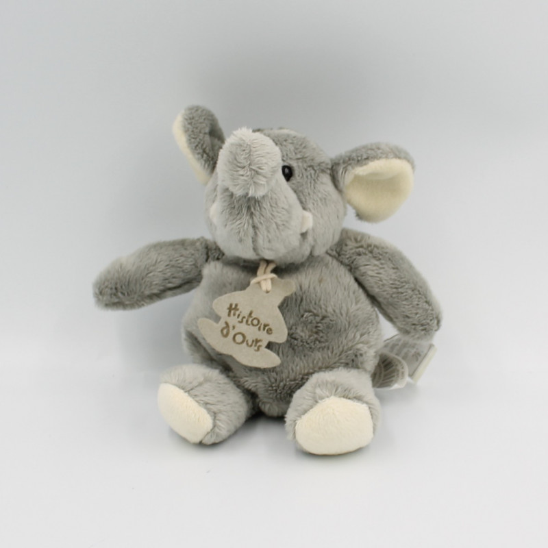 Doudou éléphant gris HISTOIRE D'OURS