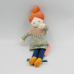 Doudou poupée orange bleu Agathe Les Parisiennes MOULIN ROTY