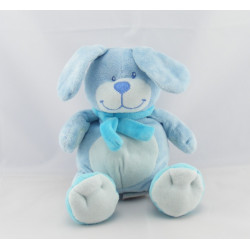 Doudou lapin bleu au ventre blanc Bengy