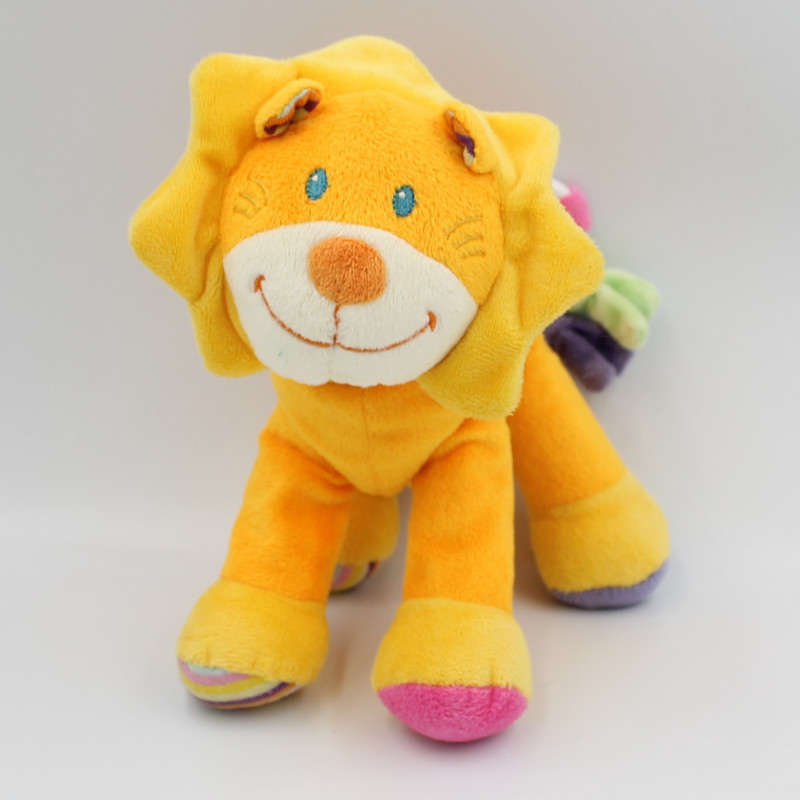 Doudou musical lion jaune orange POMMETTE