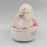 Doudou et compagnie ma boite à musique Tournicoti lapin blanc rose