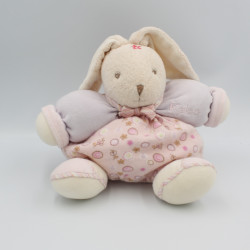 Doudou lapin rose mauve fleurs Lilirose KALOO