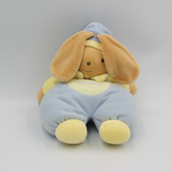 Doudou lapin bleu jaune NOUNOURS