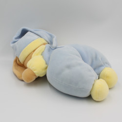 Doudou lapin bleu jaune NOUNOURS