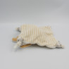 Doudou plat lapin blanc gris beige rayé MES PETITS CAILLOUX CMP