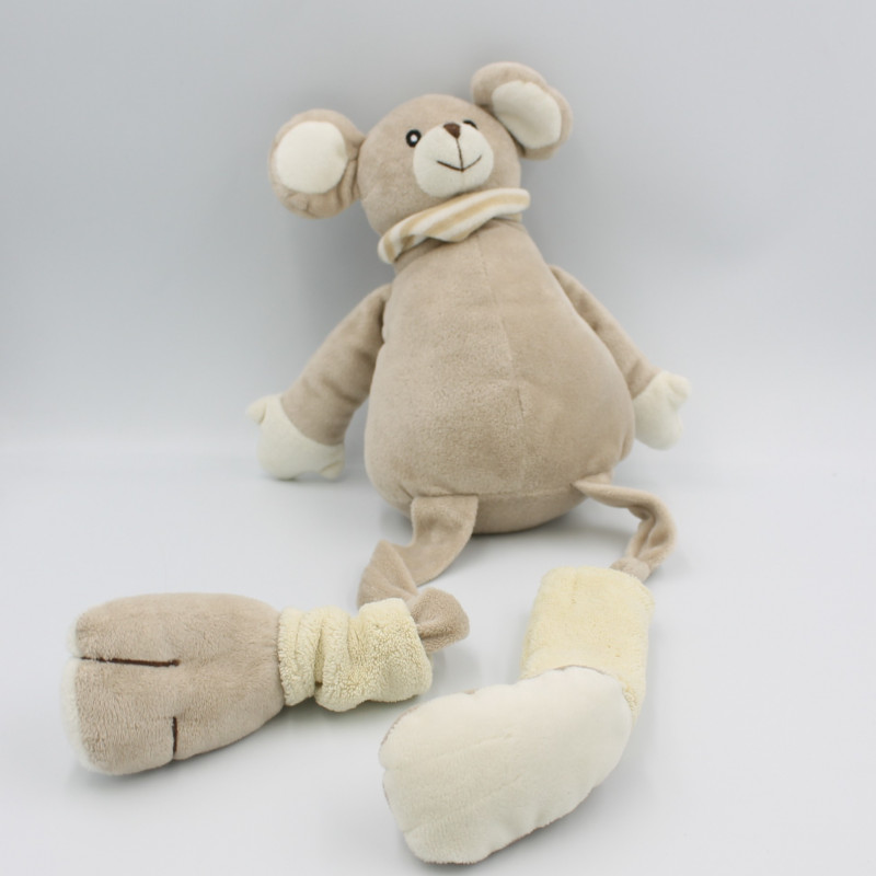 Doudou plat rond poupée rose papillon SUCRE D'ORGE