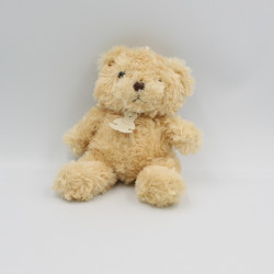 Doudou plat Bono le singe beige foulard jaune NOUKIE'S