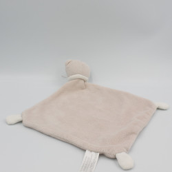 Doudou plat ours beige marron CAISSE D'EPARGNE