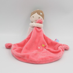 Doudou poupée rose mouchoir Cajou SUCRE D'ORGE
