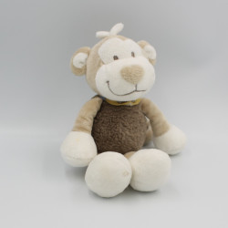 Doudou singe marron beige blanc Bono NOUKIE'S