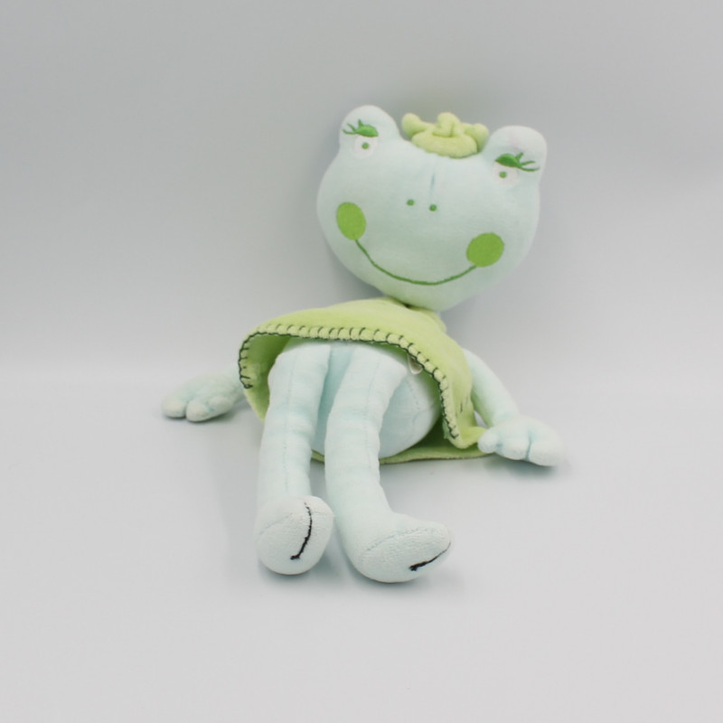 Doudou grenouille bleu vert MARESE