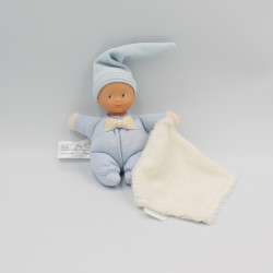 Doudou poupée bébé bleu mouchoir Minirêves COROLLE