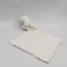 Doudou plat oiseau blanc gris mouchoir BERLINGOT