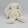 Doudou peluche lapin blanc noeud ATMOSPHERA