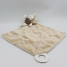 Doudou plat mouchoir Bono le singe beige foulard jaune NOUKIE'S