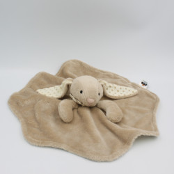 Doudou plat lapin beige pois JELLYCAT