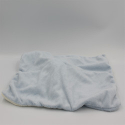 Doudou plat ours bleu blanc fleur NICOTOY