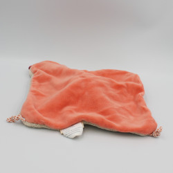 Doudou plat éléphant beige rouge Les Papoum MOULIN ROTY