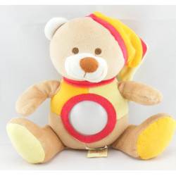 Doudou veilleuse ours beige rouge jaune BABY NAT 