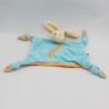 Doudou plat lapin bleu orange chiffre 1 KALOO