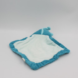 Doudou plat chat bleu empreintes CREATIVTOYS